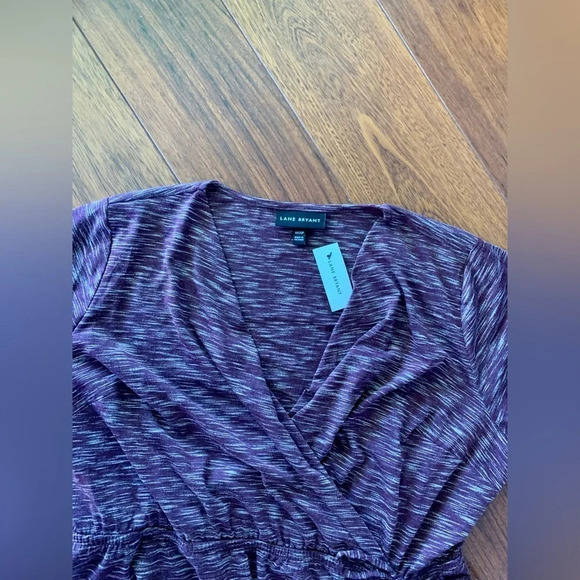 LANE BRYANT MARLED CROSSOVER SIDE-DRAWSTRING MAXI DRESS Sz 18/20P NWT - Picture 4 of 11